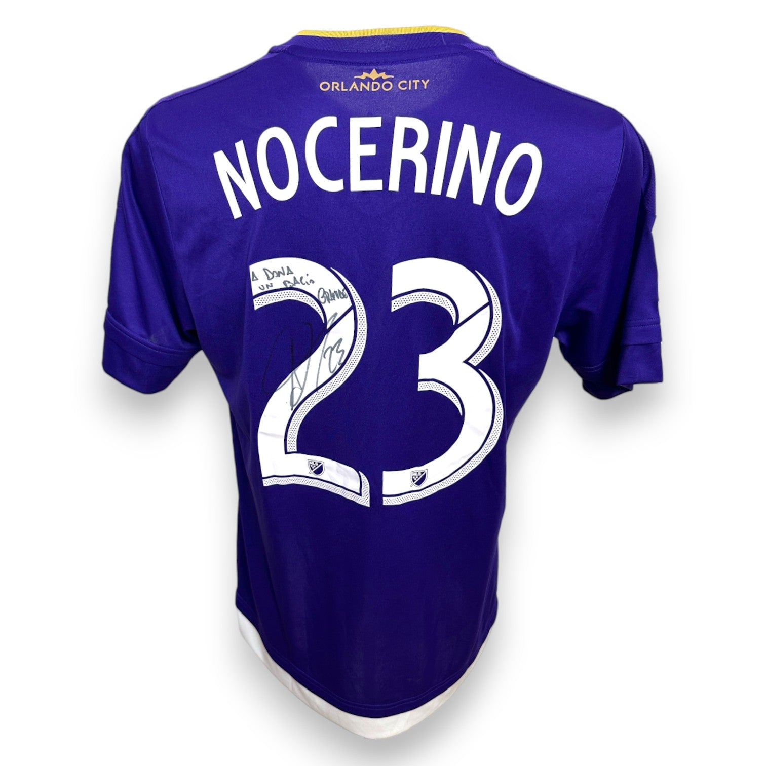 Retro maglia Orlando City Nocerino numero 23 – autografo con dedica manoscritta – Adidas MLS