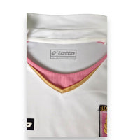 Colletto a V maglia Palermo Away 2008-09 Lotto – inserti rosa e oro – etichetta taglia L