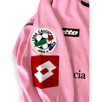 Patch ufficiale Lega Calcio Serie A TIM cucita su manica maglia Palermo Player Issued 2004-05 – logo Lotto a rombo applicato