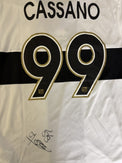 Dettaglio autografo originale Antonio Cassano maglia Parma Centenario 2013-14 – pennarello nero – COA incluso