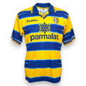 Maglia Parma Home 1998-99 Lotto gialloblù – sponsor Parmalat – stella blu – colletto polo – condizioni Excellent vintage