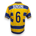 Retro maglia Parma Home 1998-99 numero 6 Sensini – nameset replica blu – righe orizzontali gialloblù