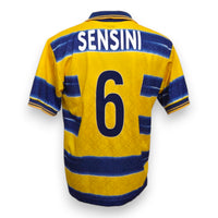 Retro maglia Parma Home 1998-99 numero 6 Sensini – nameset replica blu – righe orizzontali gialloblù