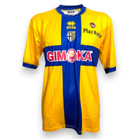 Maglia Parma Third 2006/07 Erreà Player Issued gialla con croce blu e sponsor Gimoka – fronte