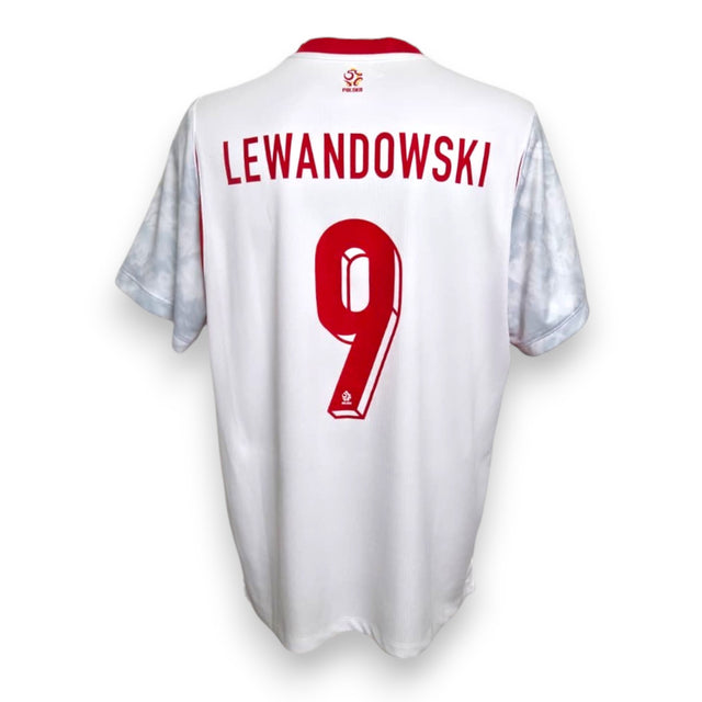 Retro maglia Polonia Home 2026 numero 9 Lewandowski Nike – stampa rossa e logo Polska
