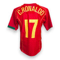 Retro maglia Portogallo 2004 numero 17 C. Ronaldo Vintage Nike – nome e numero replica giallo su rosso