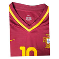 Colletto a V giallo maglia Portogallo 2000 Nike – etichetta taglia L Made in Portugal e stemma FPF