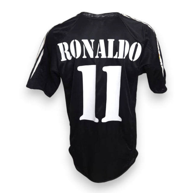 Retro maglia Real Madrid Away 2004-05 Ronaldo numero 11 nera – nome e numero replica – Adidas La Liga