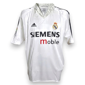 Maglia Real Madrid Home 2004-05 bianca Zidane numero 5 – Adidas – sponsor Siemens Mobile colletto camicia – condizioni Excellent
