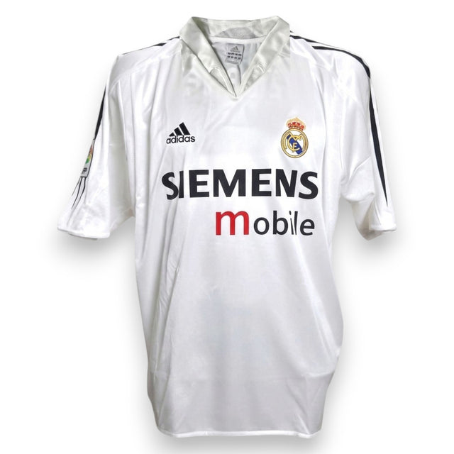 Maglia Real Madrid Home 2004-05 bianca Zidane numero 5 – Adidas – sponsor Siemens Mobile colletto camicia – condizioni Excellent