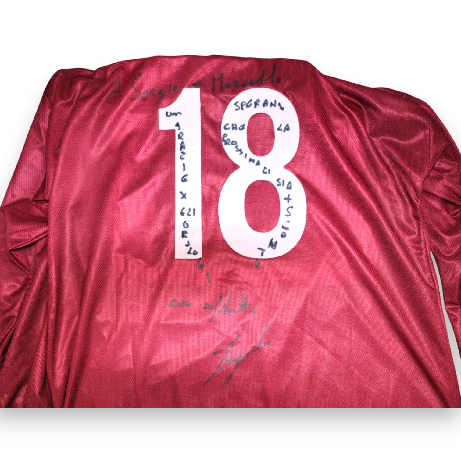 Autografo originale Paolo Foglio con dedica personale sul numero 18 maglia Reggina 1999/2000 – certificato COA incluso Associazione Autografia
