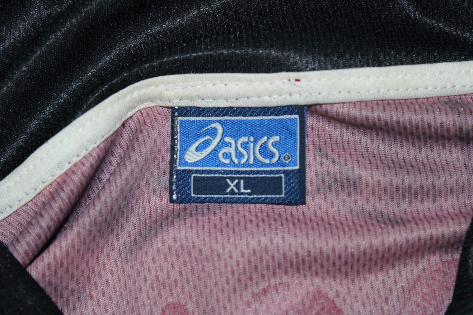 Etichetta interna Asics taglia XL maglia Reggina Home 1999/2000 Player Issued amaranto colletto nero