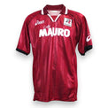 Maglia Reggina Home 2000/01 Mamede Player Issued autografata fronte – Asics amaranto colletto polo bianco sponsor Caffè Mauro stemma Reggina