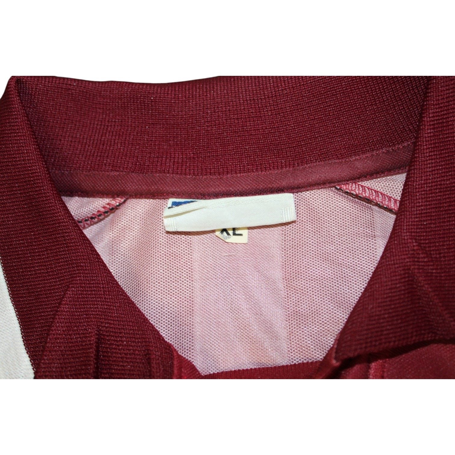 Etichetta interna Asics taglia XL maglia Reggina Home 2000/01 Player Issued amaranto colletto polo