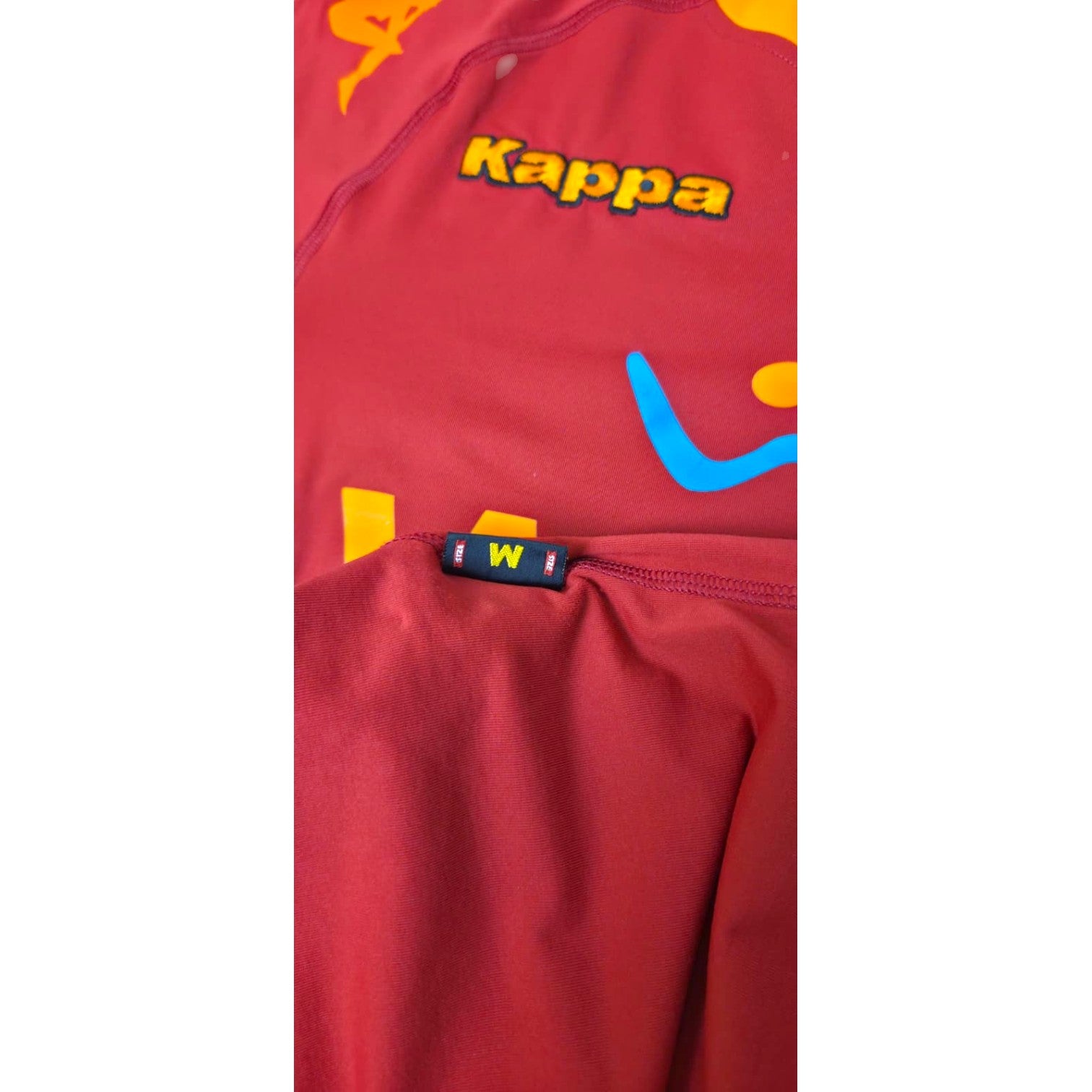 Dettaglio etichetta taglia M maglia Roma Home 2010-11 Kappa – sponsor Wind