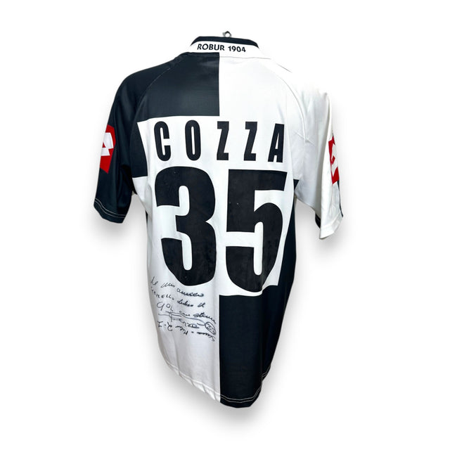 Retro maglia Siena Cozza numero 35 Player Issued – autografo e dedica manoscritta