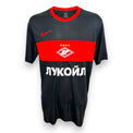 Maglia Spartak Mosca Away 2016/17 Nike originale nera con fascia rossa e sponsor Lukoil – fronte
