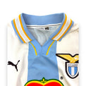 Colletto polo bianco azzurro giallo maglia SS Lazio Home Champions 1999-2000 taglia XL Puma – scudetto aquila biancoceleste – Made in Hungary