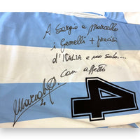 Dedica autografata originale Dario Marcolin maglia SS Lazio Champions 1999-2000 – pennarello nero – COA Associazione Autografia incluso
