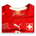 Dettaglio stemma SFV-ASF maglia Svizzera 2010 Puma slogan Believe – Federazione Svizzera Football