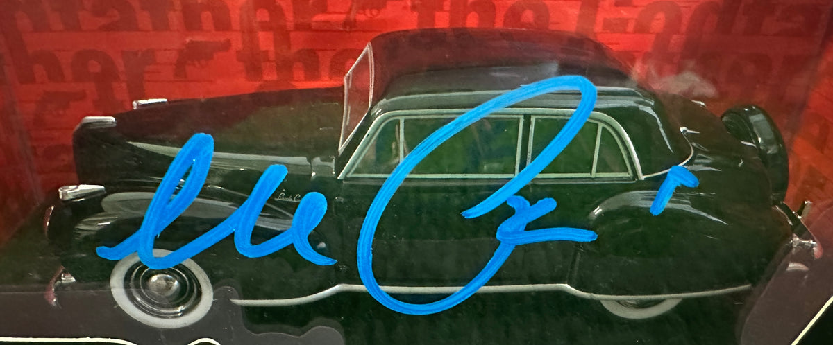 Dettaglio autografo originale Al Pacino su scatola modellino Il Padrino Greenlight Hollywood