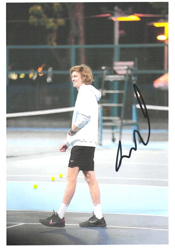 Fotografia Autografata Andrey Rublev – Allenamento – ATP Finals Torino 2024 – COA Incluso