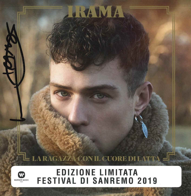 Vinile autografato Irama La ragazza con il cuore di latta – copertina firmata a pennarello nero – edizione limitata Sanremo 2019