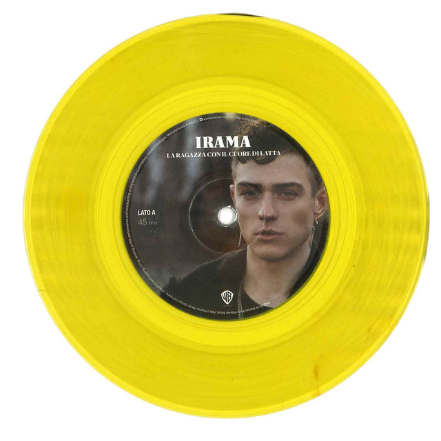 Disco vinile giallo 45 giri Irama La ragazza con il cuore di latta – Lato A – Warner Sanremo 2019