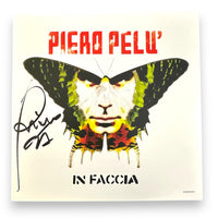 Inserto copertina In Faccia con autografo originale di Piero Pelù a pennarello nero