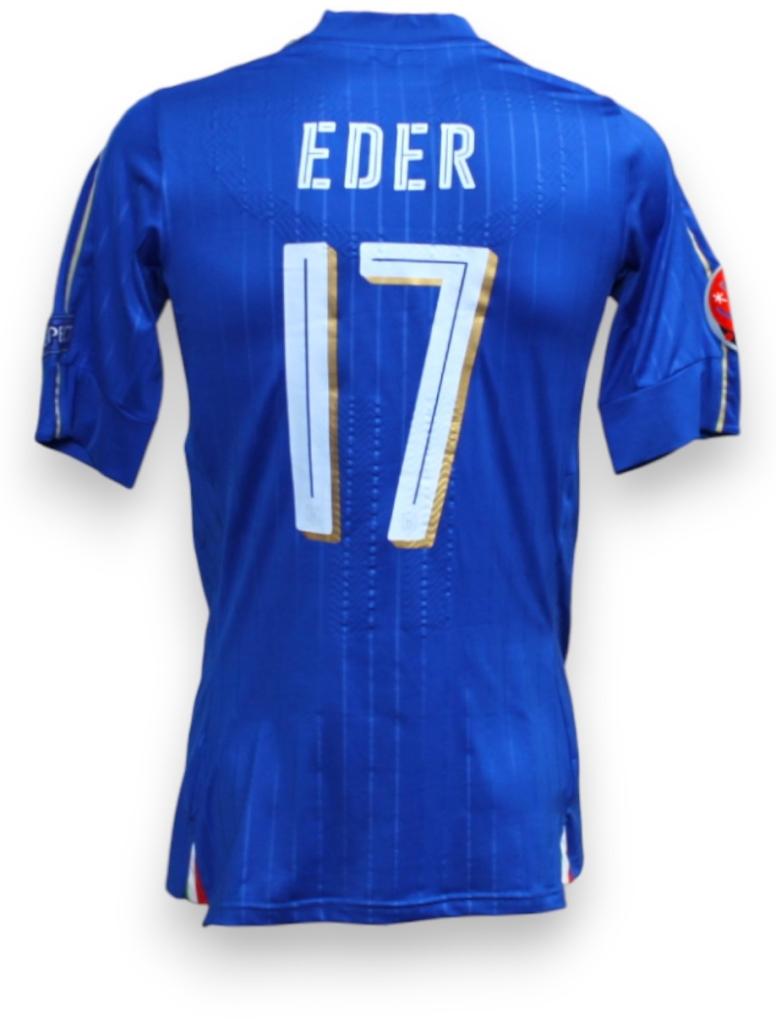 Maglia Italia Éder 17 Player Issued Home Europei Francia 2016