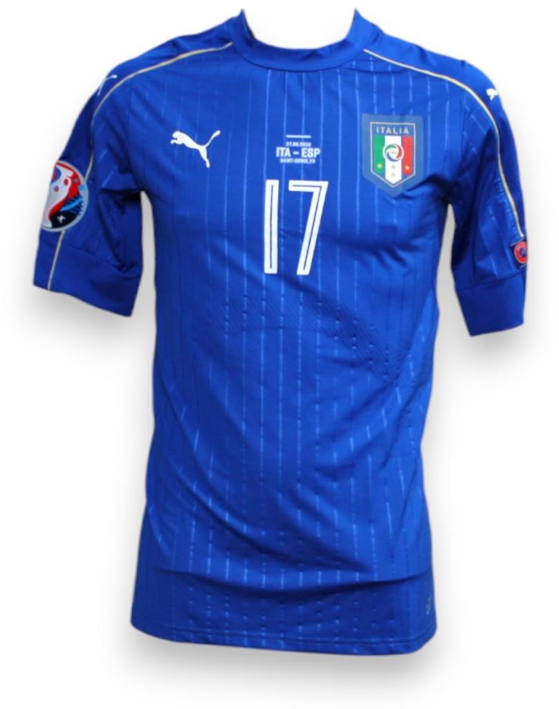 Maglia Italia Éder 17 Player Issued Home Europei Francia 2016