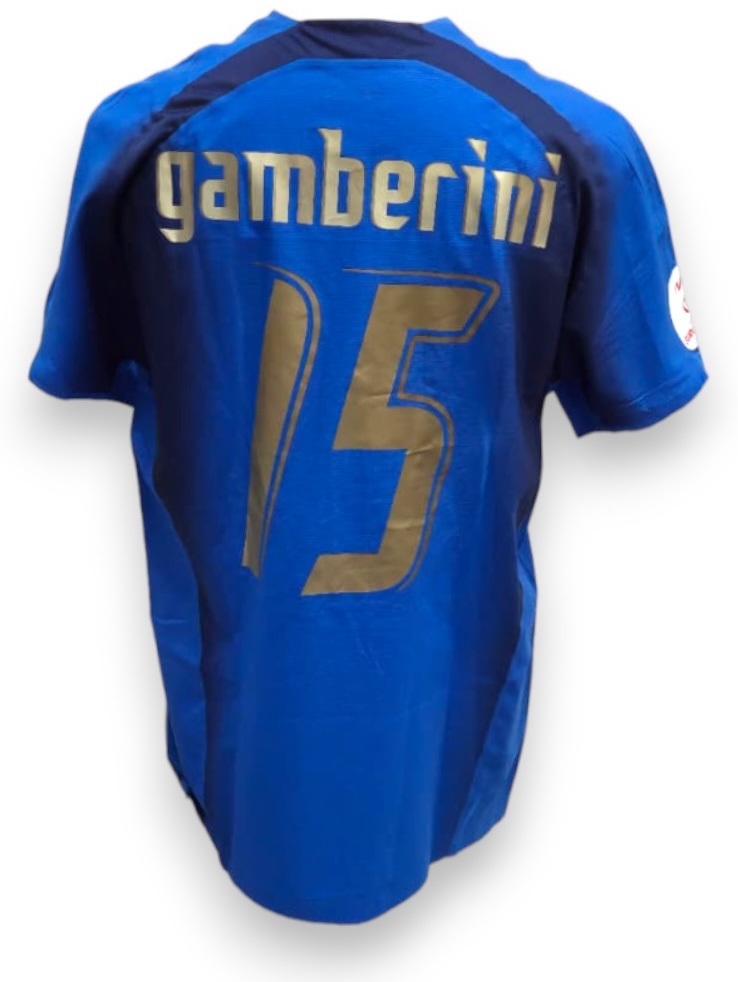Maglia Italia Home player issued Gamberini #15 Euro 2008