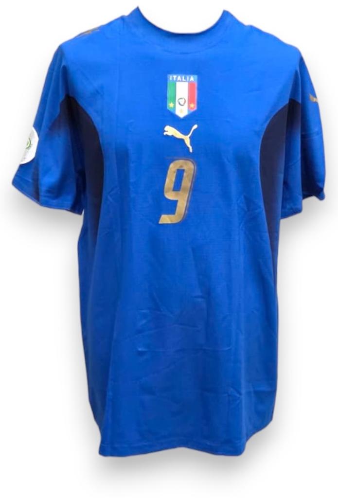 Maglia Italia Toni 9 Mondiali 2006 home Player Issued