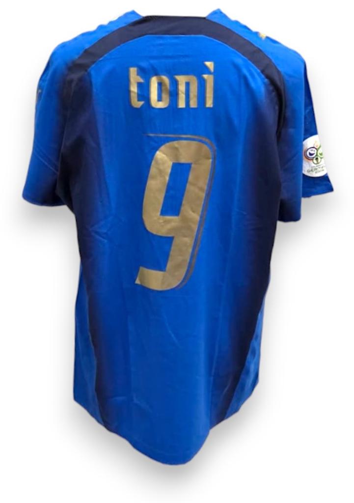 Maglia Italia Toni 9 Mondiali 2006 home Player Issued