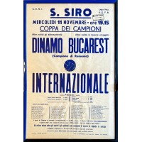 Locandina Ufficiale Coppa Campioni Inter Dinamo Bucarest 1964