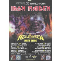Locandina autografata Iron Maiden Virtual XI Tour 1998 Italia