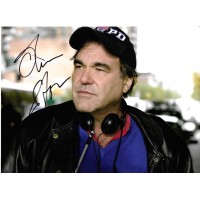 Fotografia autografata di Oliver Stone con cappello NYPD