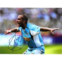 Fotografia autografata di Paolo Di Canio con maglia Lazio in esultanza